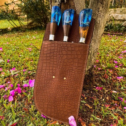 Imagem 2 de 8 de Kit Churrasqueiro- Cabo Padroeira - Três peças